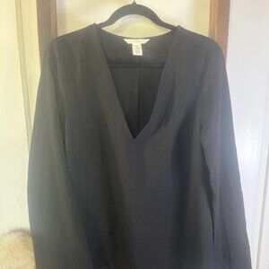 H&M Black Long Sleeve Mod Mini Dress - Size Medium